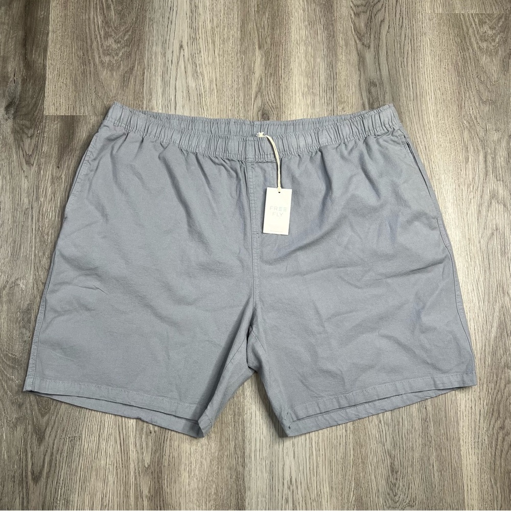 New FREE‎ FLY Men’s 3XL XXXL Stretch Canvas Shorts Grey Chino 7” Bamboo/Cotton